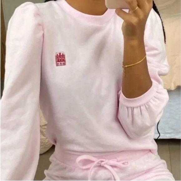 Hill House Sweaters - Hill House Pink Long Sleeve Sweatshirt with Logo